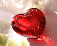 Gif animé coeur de verre rouge